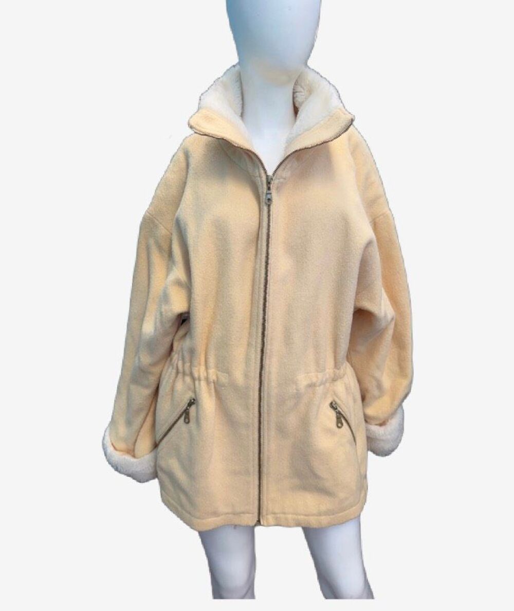 M.J. Carroll Cream Wool Zip Jacket Women’s Size 10 Vintage 80’s Winter Fall